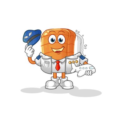 Suşi pilotu maskotu. çizgi film vektörü