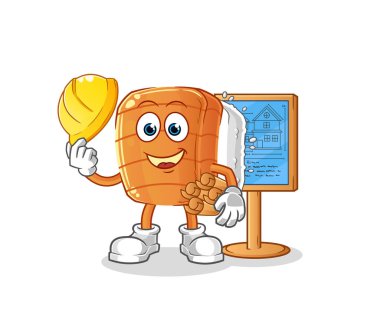 Suşi Mimarı çizimi. karakter vektörü