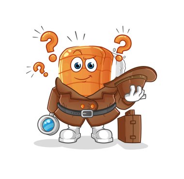 Suşi dedektif vektörü. çizgi film karakteri