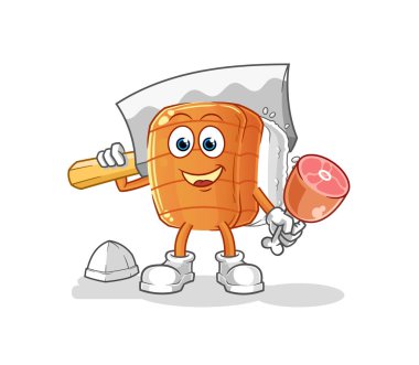 Suşi Kasabı illüstrasyonu. karakter vektörü