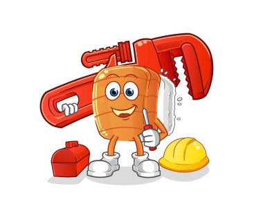 Suşi muslukçu çizgi filmi. çizgi film maskotu vektörü