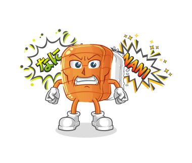 Sushi anime kızgın vektör. çizgi film karakteri