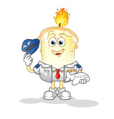 Mum pilotu maskotu. çizgi film vektörü