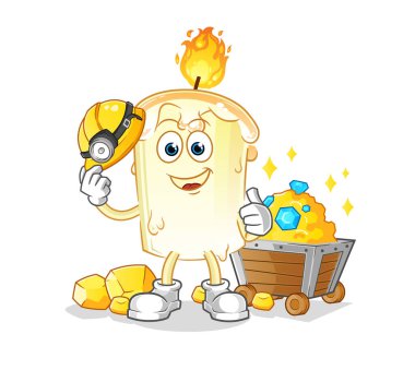 Altın karakterli bir madenci. çizgi film maskotu vektörü