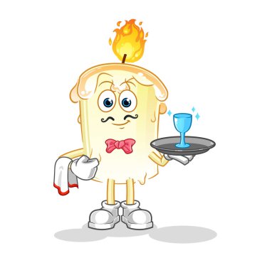 Mum garson çizgi filmi. çizgi film maskotu vektörü