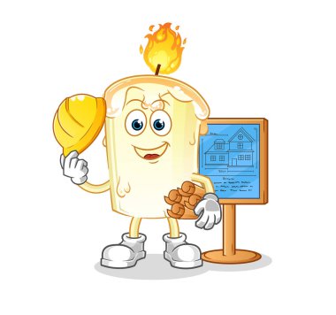 Mum Mimarı illüstrasyonu. karakter vektörü