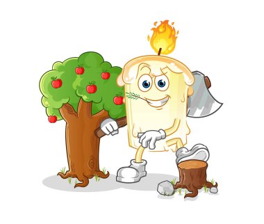 Mum Marangoz çizimi. karakter vektörü