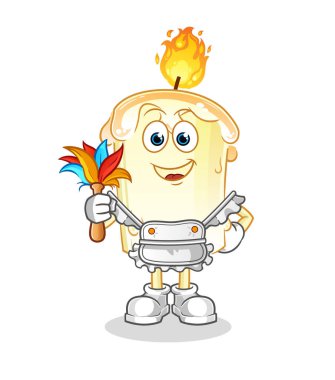 Mum hizmetçi maskotu. çizgi film vektörü