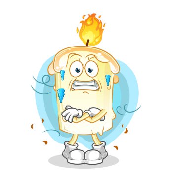 Mum soğuk bir illüstrasyon. karakter vektörü