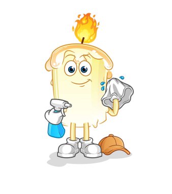 Mum temizleyici vektör. çizgi film karakteri