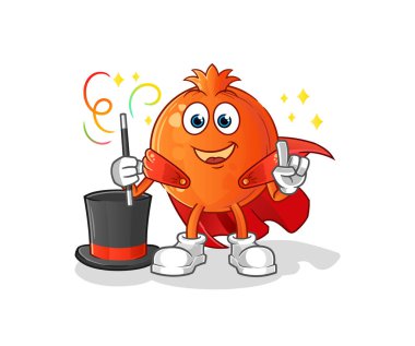 Nar sihirbazı illüstrasyonu. karakter vektörü