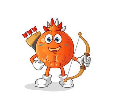 Nar yerli Amerikan kabilesi. çizgi film maskotu vektörü