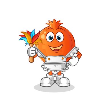 Nar hizmetçisi maskotu. çizgi film vektörü