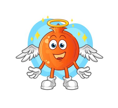 Kanat vektörlü nar meleği. çizgi film karakteri