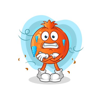 Nar soğuk bir illüstrasyon. karakter vektörü