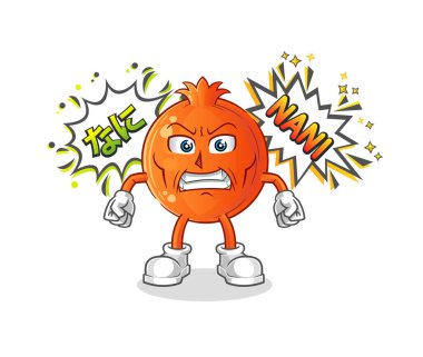 Nar anime kızgın vektör. çizgi film karakteri