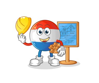 Flaman Bayrağı Mimari Çizimi. karakter vektörü