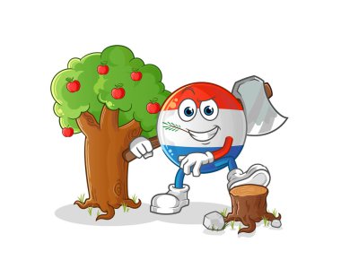 Hollanda bayrağı Carpenter çizimi. karakter vektörü