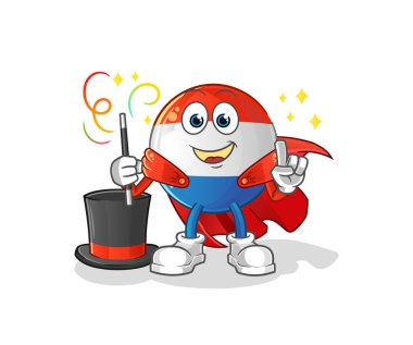 Flaman bayrak sihirbazı illüstrasyonu. karakter vektörü