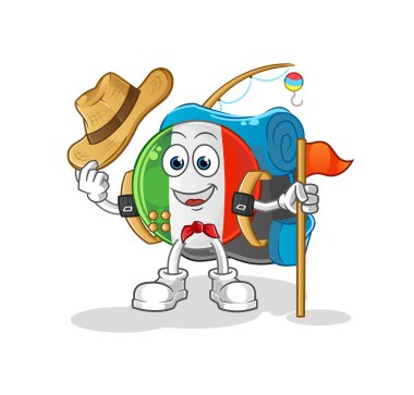 İtalya bayrak gözcü vektörü. çizgi film karakteri