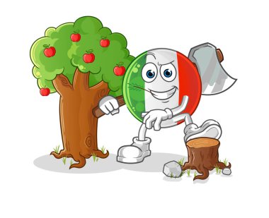 İtalyan bayrağı Carpenter illüstrasyonu. karakter vektörü