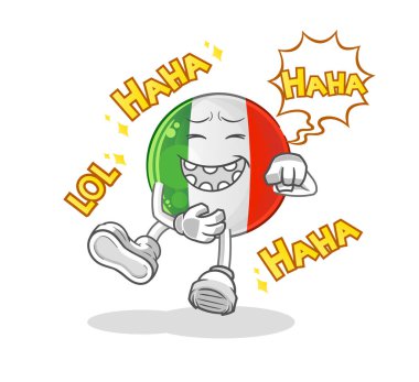 İtalyan bayrağı Yüksek Sesle Gülün karakteri. çizgi film maskotu vektörü