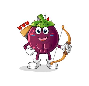 Mangosteen yerli Amerikan kabilesi. çizgi film maskotu vektörü