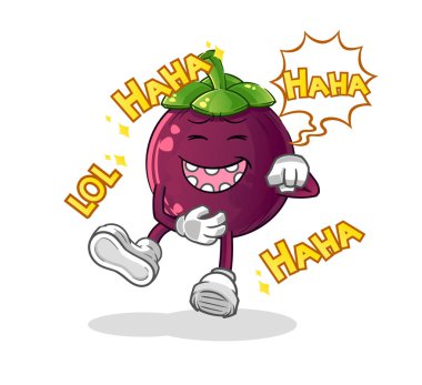 Mangosteen Kahkahalar Yüksek Sesli Karakter. çizgi film maskotu vektörü