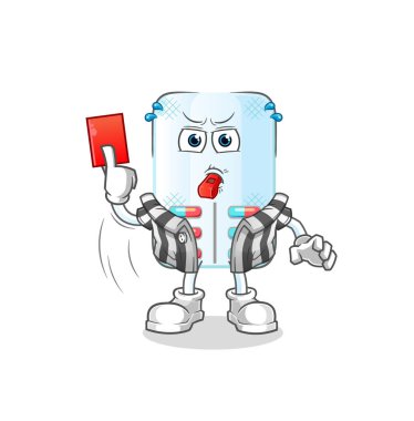 Kırmızı kart resimli tıp hakemi. karakter vektörü