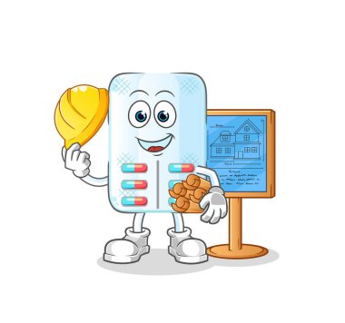 Tıp Mimarı illüstrasyonu. karakter vektörü