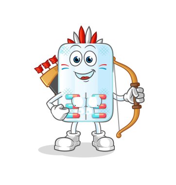 Amerikan kabilesinin tıbbı. çizgi film maskotu vektörü