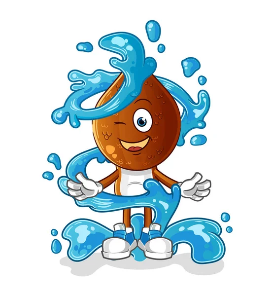 Cobra Fruta Cabeça Cartoon Fresco Com Mascote Água Vector Dos — Vetor de Stock