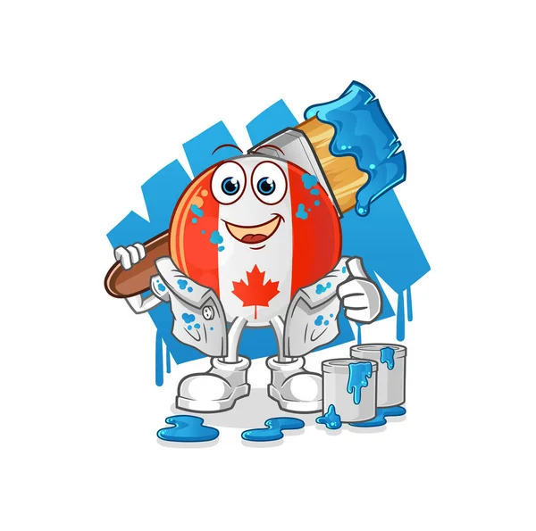 Kanada bayrak ressamı. karakter vektörü