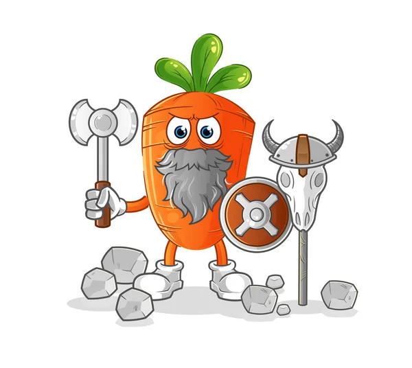 Carrot Viking Illustration Character Vector — Stock Vector