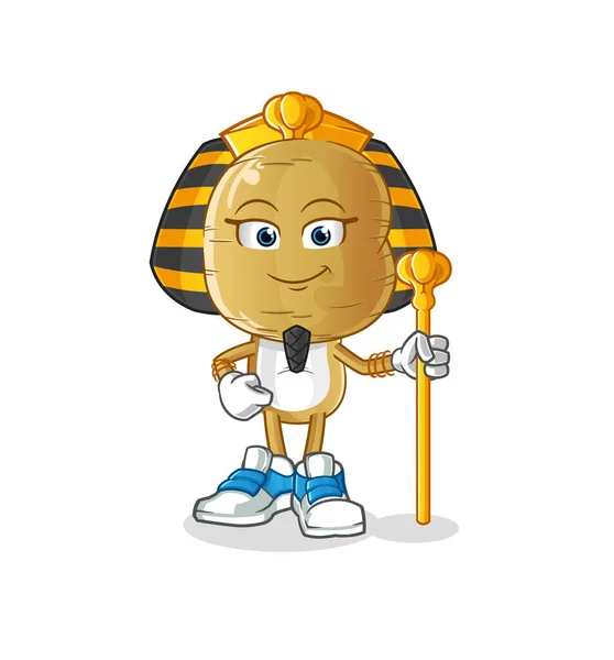 Potato Head Cartoon Ancient Egypt Cartoon Mascot Vector — Stock Vector