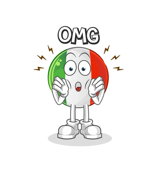 Italia Flag Mio Dio Vettore Personaggio Del Cartone Animato — Vettoriale Stock