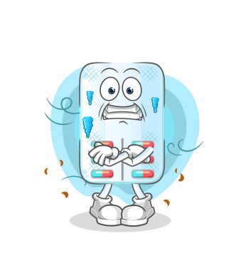 Soğuk illüstrasyon ilacı. karakter vektörü