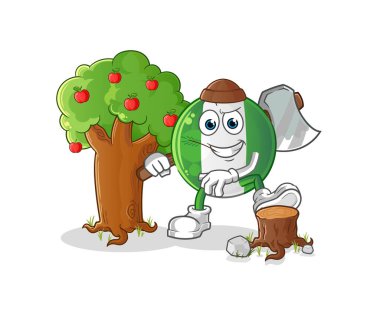 Nijerya bayrağı Marangoz çizimi. karakter vektörü