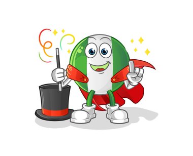 Nijerya bayrak sihirbazı illüstrasyonu. karakter vektörü