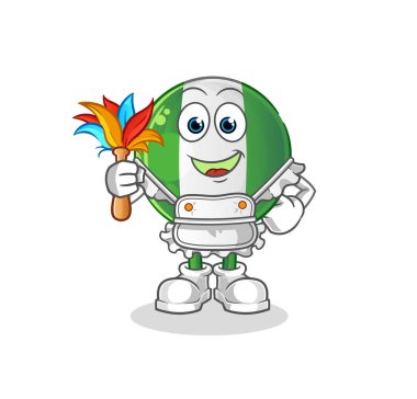 Nijeryalı hizmetçi maskotu. çizgi film vektörü