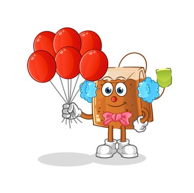 Balon vektörlü palyaçolar. çizgi film karakteri