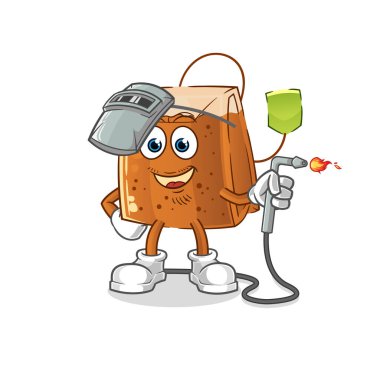 Kaynak maskotu. çizgi film vektörü