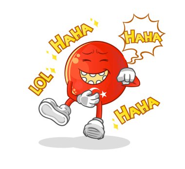 Türk bayrağı Yüksek Sesle Gülün karakteri. çizgi film maskotu vektörü