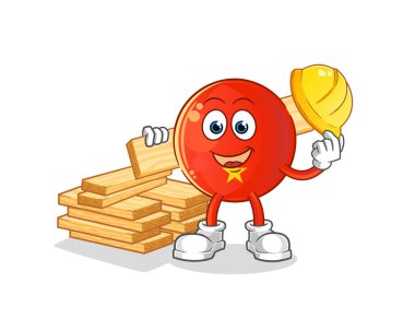 Vietnam bayraklı taşıyıcı vektörü. çizgi film karakteri