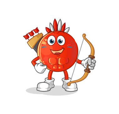 Vietnam bayrağı Amerikan yerli kabilesi. çizgi film maskotu vektörü