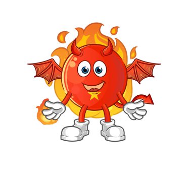 Kanatlı Vietnam bayrağı iblisi. çizgi film maskotu vektörü