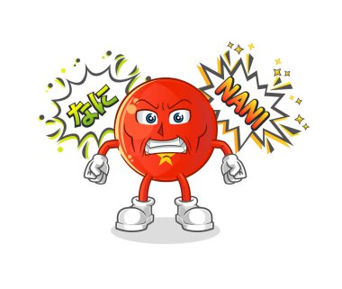 Vietnam bayrağı kızgın vektör. çizgi film karakteri