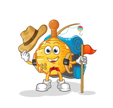 Tahta bal avcısı izci vektörü. çizgi film karakteri