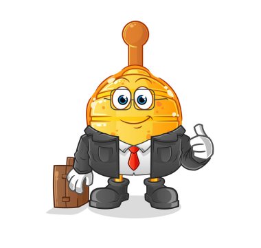 Ahşap Bal Dipper ofis çalışanı maskotu. çizgi film vektörü