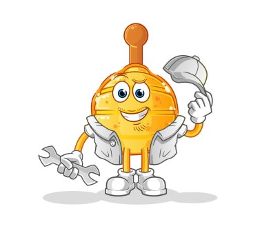 Ahşap Bal Avcısı mekanik çizgi filmi. çizgi film maskotu vektörü